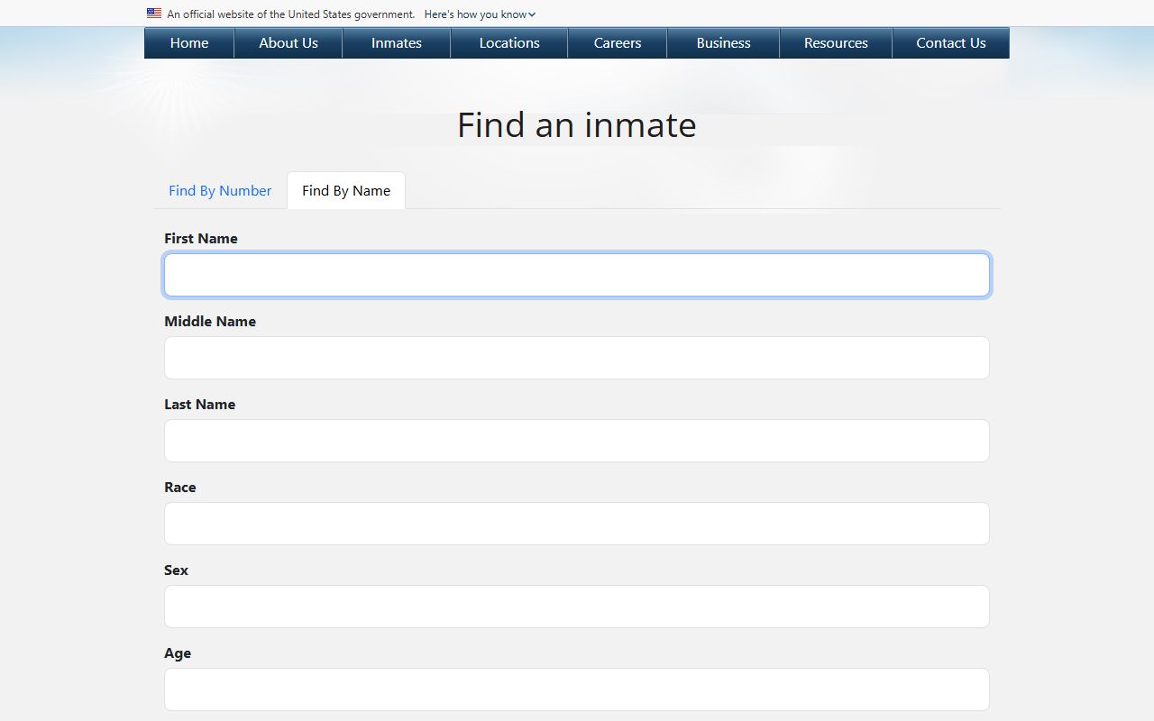 Bourbon County inmate records federal BOP by name locator fields